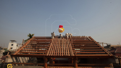 Lễ cất nóc nhà 3 gian truyền thống tại xứ Đoài