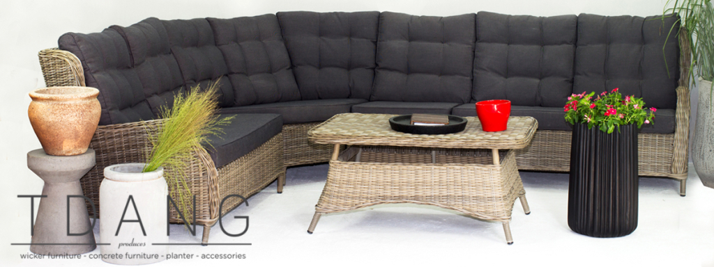 WICKER FURNITURE, CONCRETE FURNITURE, PLANTER, ACCESSORIES