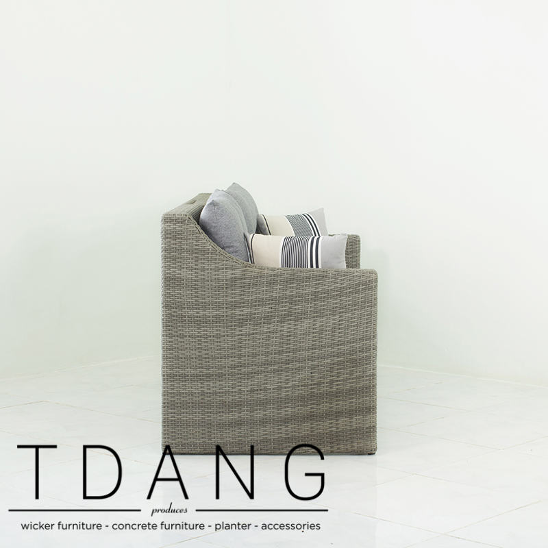 Madison Outdoor Wicker Loveseat with Ottoman Madison Outdoor Wicker Loveseat with Ottoman