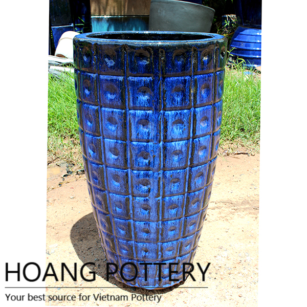 Blue Over Aqua Large Tall Garden Planter