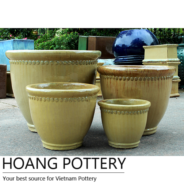 vietnam pottery, vietnamese glazed pots and planters