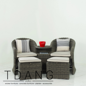 Martinique Wicker Loveseat with Ottoman (Code 3018)