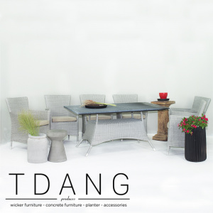Pasadena 7 Piece Dining Set - Grey (Code TD1007)