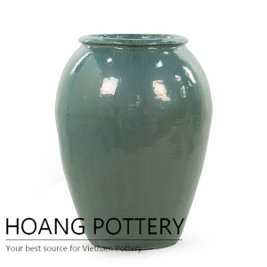 Aqua Blue Large Ceramic Flower Pots (HPTR009)