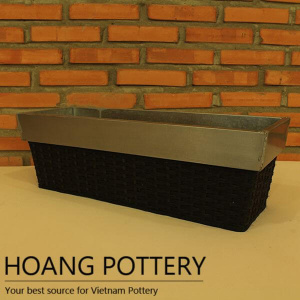 Long Wicker Flower Planter Decor (HPW032)