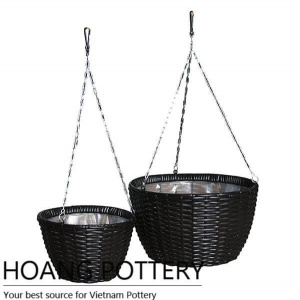 Modern Shape Wicker Planter Outdoor and Indoor (HPW013)