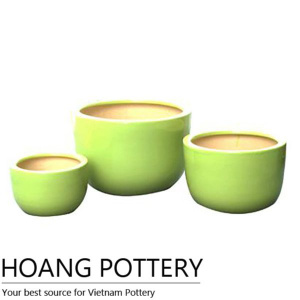 Green Glazed Ceramic Bonsai Pot (HPIP009)