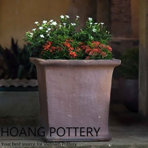 Square Black Clay Flower Rim Planter Decor (HPHP101)