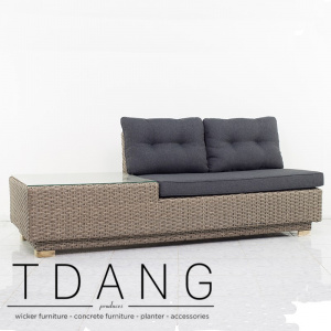 Sunvilla Wicker Sofa 2 Seats With Table (TD3038)