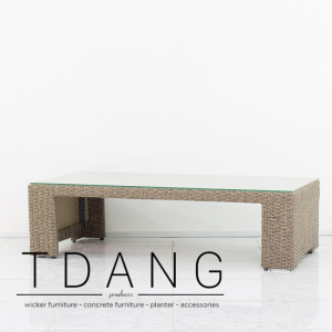 Belvedere Glass Top Wicker Table (TD4032)