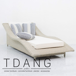 Canopy Wicker Sunbed With Cushions (TD6002)