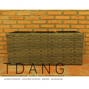Low Brown Square Flat Wicker Trough (TDW002)
