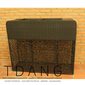 Crazy Weaving Square Wicker Balcony Pot (TDW006)