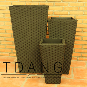 Vietnam 3 Piece Tall Square Flat Wicker Set (TDW057)