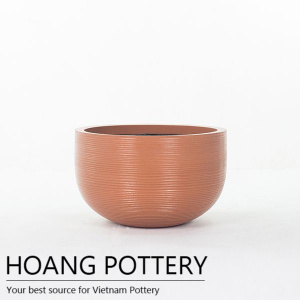 Vertical lines Short Round Cement Light Pots HPLC208