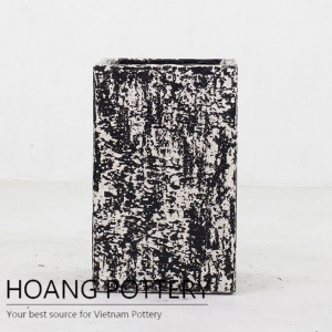 Medium square rustic cement pot