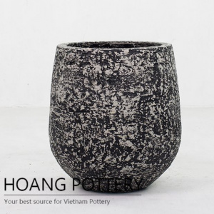 Rustic Cement Vase palm