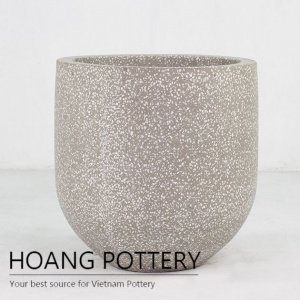 Terrazzo cement round-bottom Pots