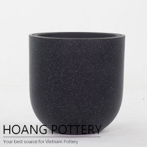 Small round terrazzo planter