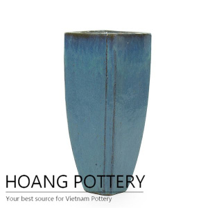 Artificial tall square ceramic planter