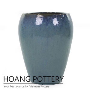 Cheap aqua blue ceramic planter