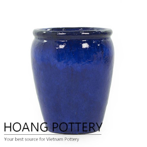 Garden blue ceramic vase planter