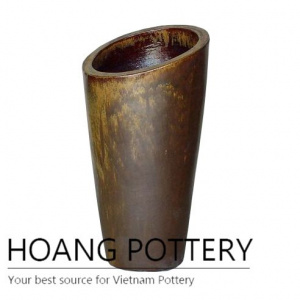 Honey cut top ceramic planter