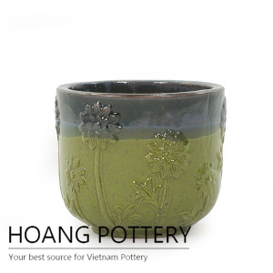Mix color flower pattern pot