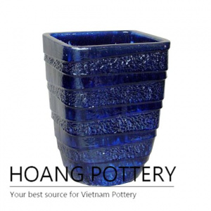 Pacific ocean square ceramic pattern planter