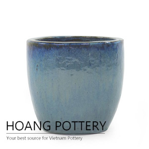 Simple marble green ceramic egg pot