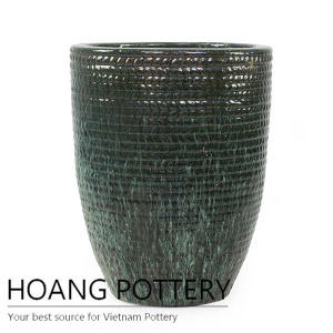 Tall Round rope flower pot