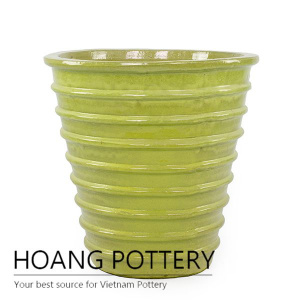 Yellow ring round planter pot