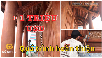 QUÁ TRÌNH HOÀN THIỆN NGÔI NHÀ GỖ LIM LÀO LỚN NHẤT ĐAN PHƯỢNG