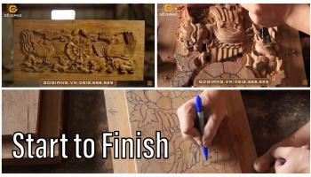 NGHỀ MỘC CỔ TRUYỀN I Toàn bộ Quá trình chạm khắc Hoa Văn Chim Phượng cổ I Gỗ Giang TV