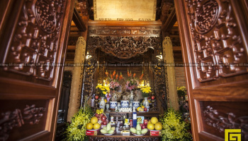 NỘI THẤT PHÒNG THỜ | NHÀ 3 GIAN TRONG PHỐ | GỖ LIM LÀO | BẠCH MAI, HN.