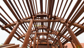 NHÀ GỖ 5 GIAN 2 BUỒNG GÓI ( 20 Cột )