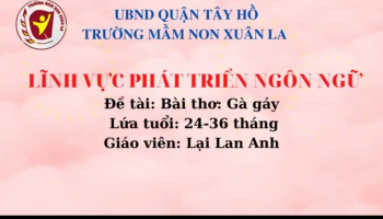 Lĩnh vực PTNN: Thơ : Gà gáy - GV: Lại Lan Anh