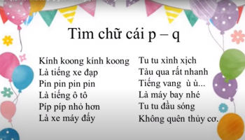 Làm quen chữ cái p, q - GV: Phương Nhung