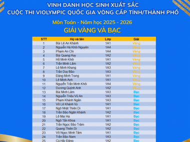 “PHÁ ĐẢO” VIOLYMPIC CẤP TỈNH/THÀNH PHỐ VỚI "CƠN MƯA" HUY CHƯƠNG.