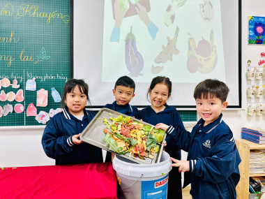 Ủ ĐẤT TỪ VỎ HOA QUẢ BỎ ĐI CÙNG DỰ ÁN “GIEO 1 MẦM XANH – GỬI 1 YÊU THƯƠNG”