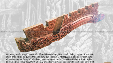 Mẫu hoa văn chạm khắc của Gỗ Giang tham gia Triển lãm Mỹ thuật ứng dụng toàn quốc Lần thứ 4