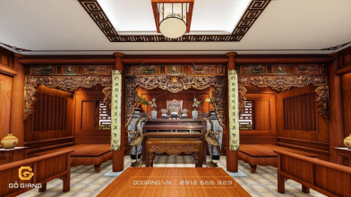 KHÔNG GIAN THỜ CÚNG GIA TIÊN TRONG MỘT CĂN BIỆT THỰ | VĨNH PHÚC