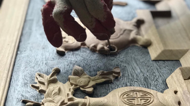 Tô mực tàu cho cấu kiện nhà gỗ cổ truyền