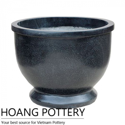 Black Bowl Round Terrazzo Pots (TAT028)
