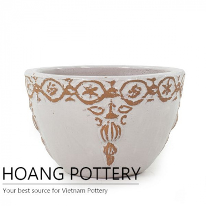 Decoration Pattern Glazed Ceramic Pots (HPLO002)