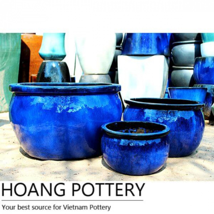 Low Ceramic Glazed Flower Planters (HPAN052)
