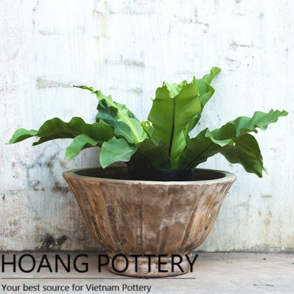 Antique Style Round Terracotta Bowl Planter (HPTC026)