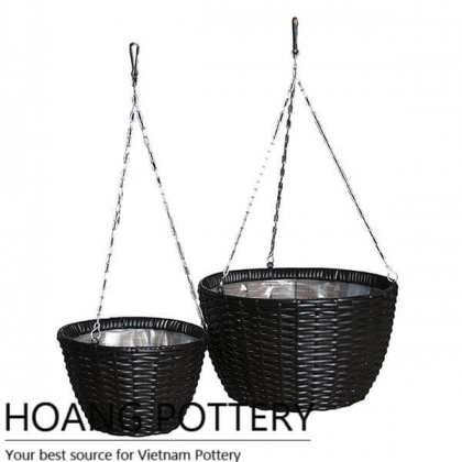 Modern Shape Wicker Planter Outdoor and Indoor (HPW013)