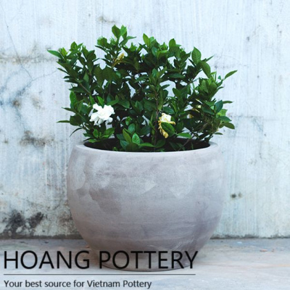 Round Black Terracotta Pots (HPTC054)