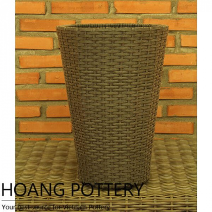 Small Tall Wicker Flower Planter (HPW037)